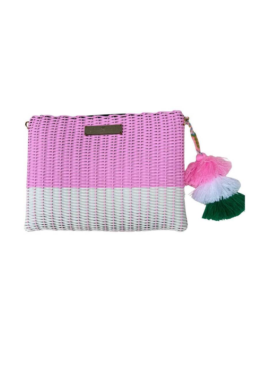 NEW SQUEEZE DE CITRON women's boardwalk palm beach citron clutch in lemon drop